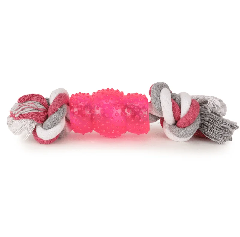 - Rabbit grass rack to prevent waste food boxBasil Cotton Rope Rubber Chew Toy with Hard TPR Centre for Dogs (Pink)