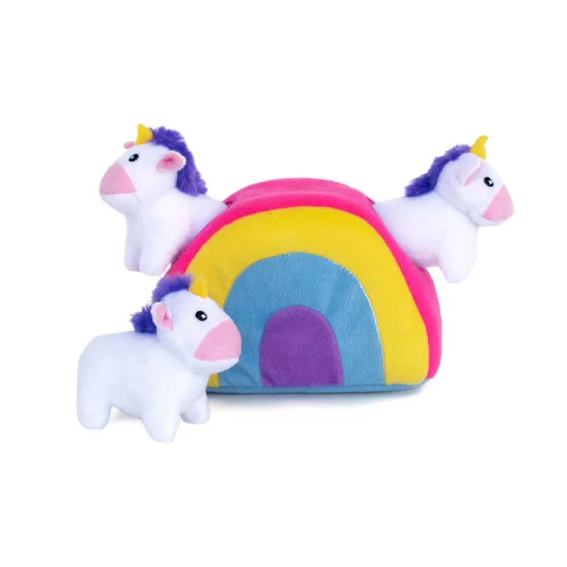 - Pet educational toy recommendationsZippyPaws Unicorns in Rainbow Burrow Dog Toy