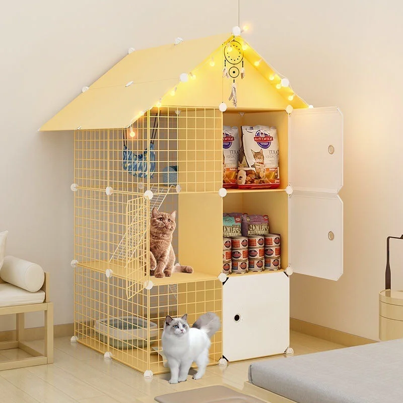 - Cat hair ball removal and hair removal creamCat Cage Villa Yellow Log Color Pet Free Assembly - Cat hair ball removal and hair removal creamCat Cage Villa Yellow Log Color Pet Free Assembly