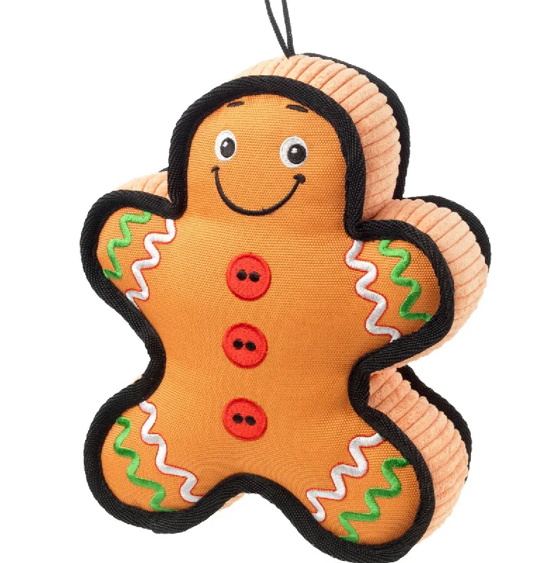 - Pet tear stain cleaning wipesTuff Gingerbread Man Canvas Christmas Dog Toy