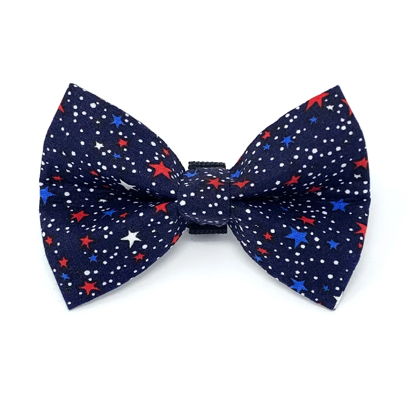- Postoperative pet anti-licking Elizabethan collarNavy Star Spangled Dog Bow Tie