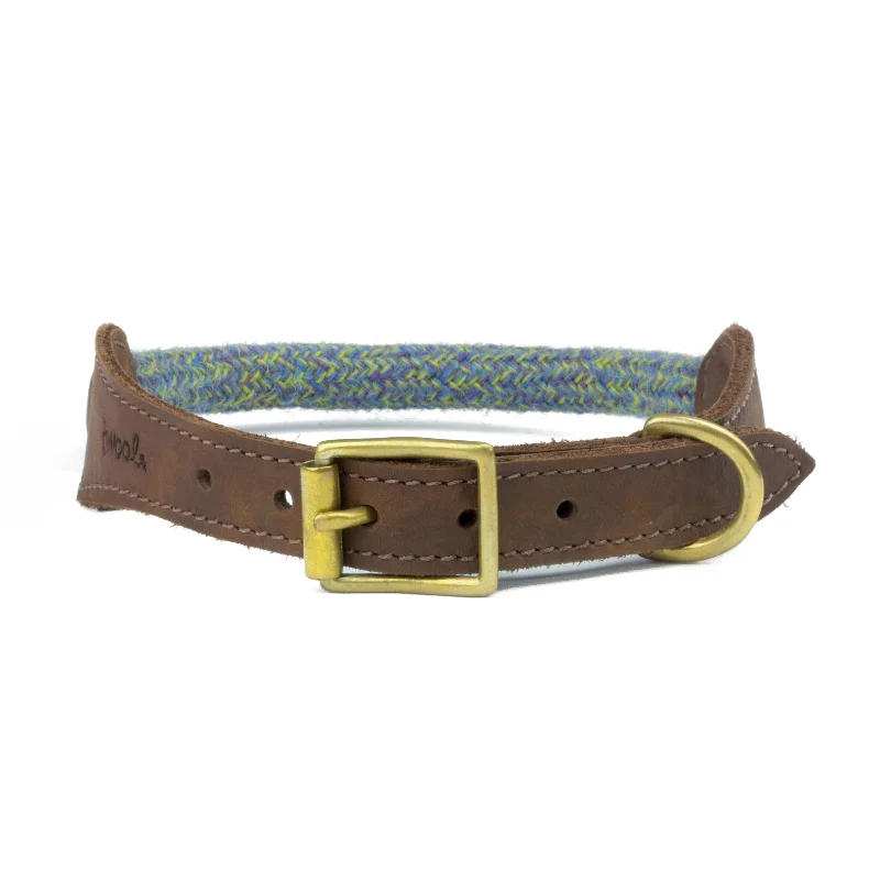 Pet ProductsBlue Tweed 100% British Wool Dog Collar