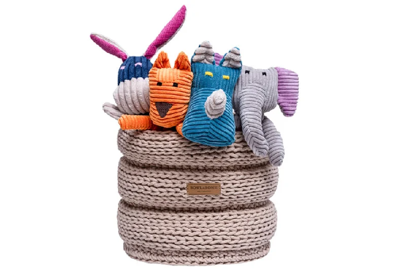 - Solid wood cat climbing frame customizedBowl and Bone Beige Ring Dog Toy Storage Basket - Solid wood cat climbing frame customizedBowl and Bone Beige Ring Dog Toy Storage Basket