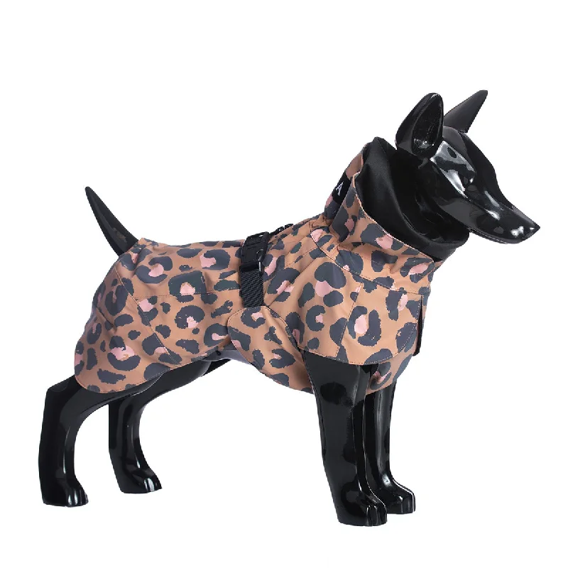 Large dog clothesVisibility Dog Raincoat Lite Leopard