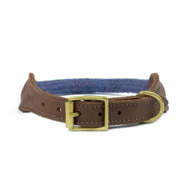 - Winter warm clothes for short-haired dogsViolet Tweed 100% British Wool Dog Collar