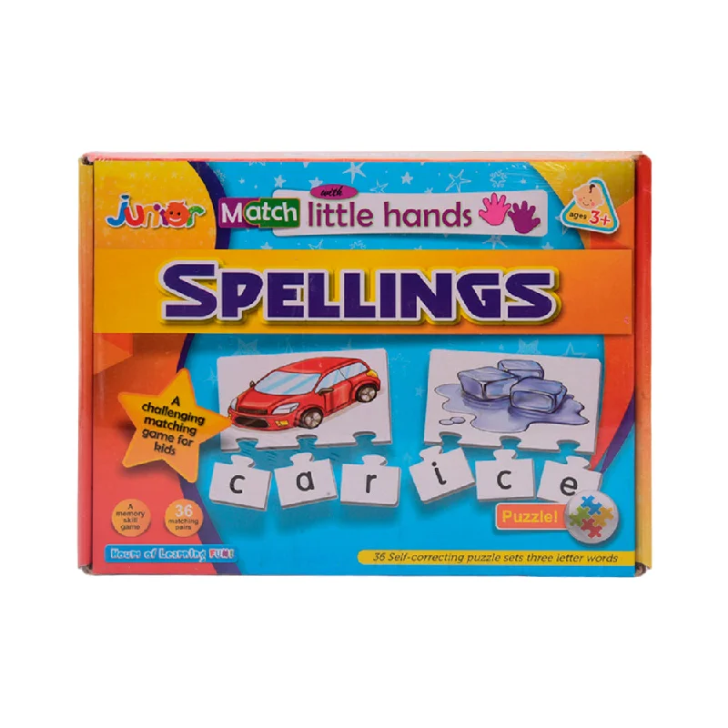 ---2439 JUNIOR PUZZLE MATCH WITH LITTLE HANDS SPELLINGS