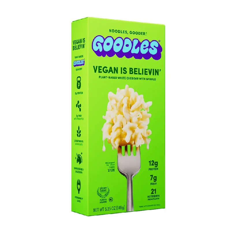 - Organic cotton dog bibsGoodles Vegan is Believin' Mac and Cheese - 149g