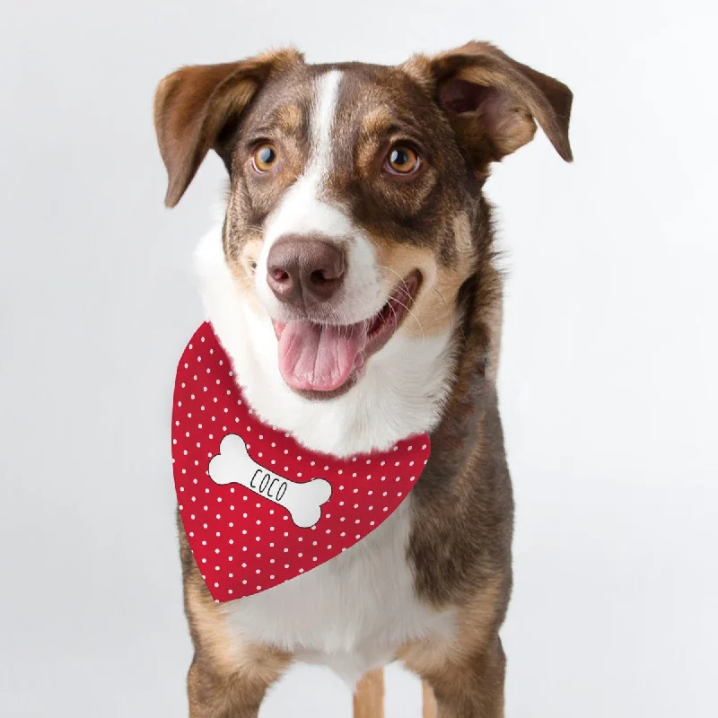 - Dog disposable foam shower gelPersonalised Red Polka Dot Dog Bandana
