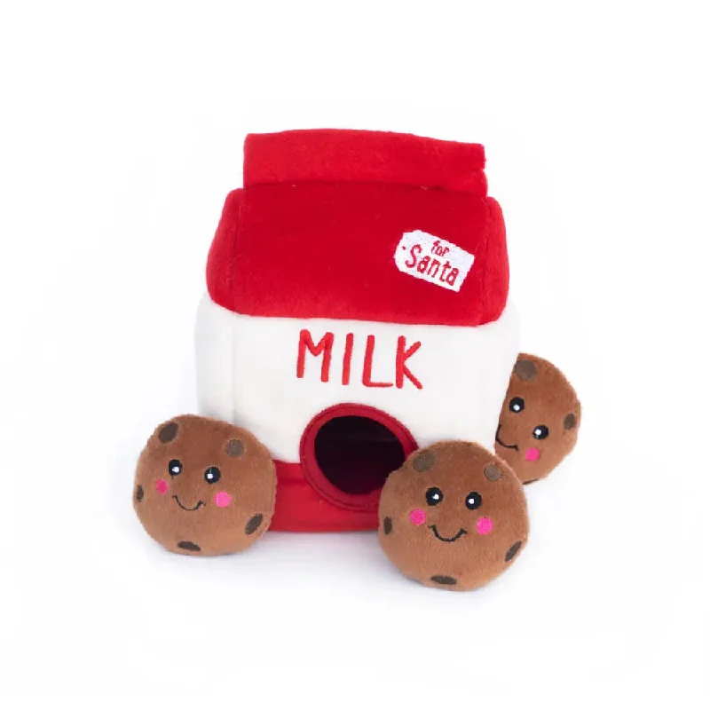 - Recommended affordable pet toysZippyPaws Burrow Santa's Milk & Cookies Holiday Dog Toy