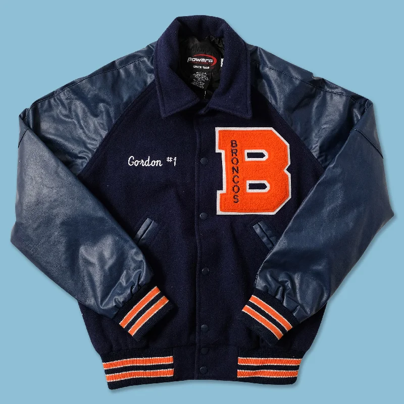 - ​​Christmas pet Christmas clothingVintage Denver Broncos Wool Faux Leather Varsity Jacket Small