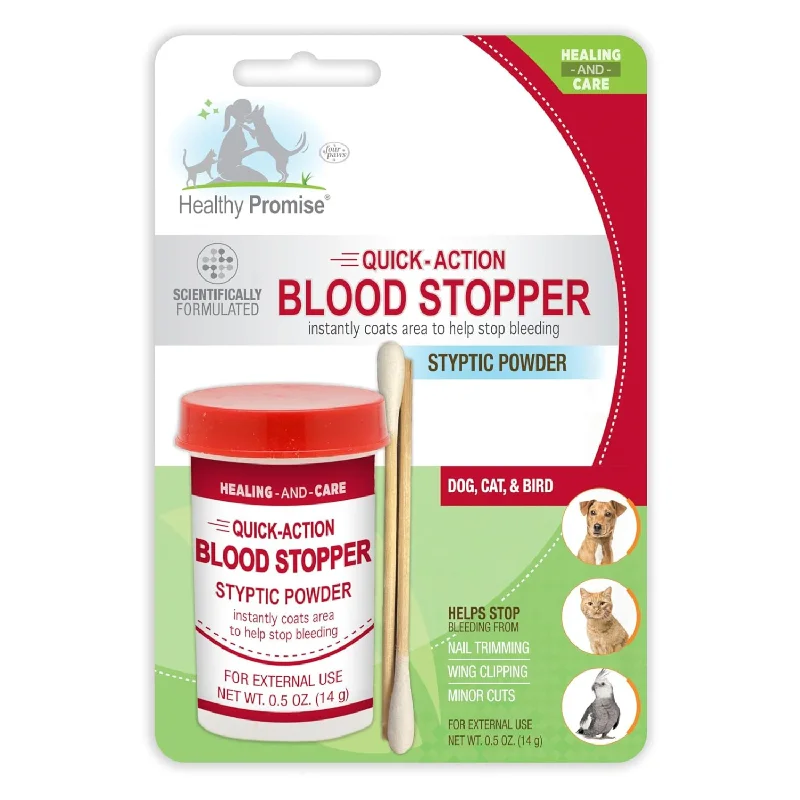 ---QUICK-ACTION Blood Stopper Styptic Powder for Dogs, Cats & Birds - 0.5 oz