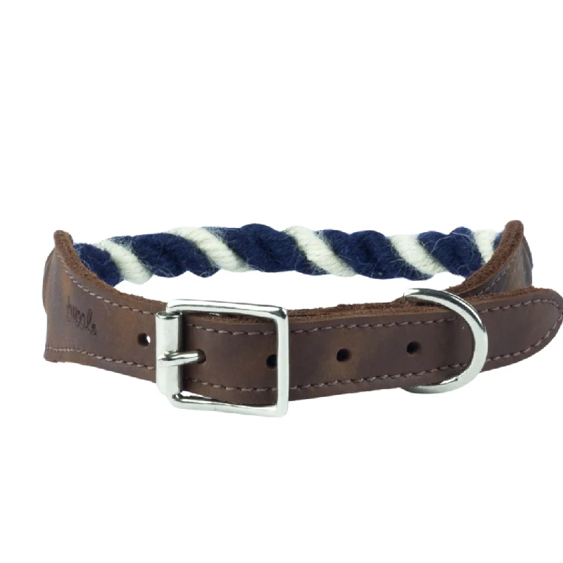- Degradable pet feces bagBlue and White 100% British Wool Dog Collar