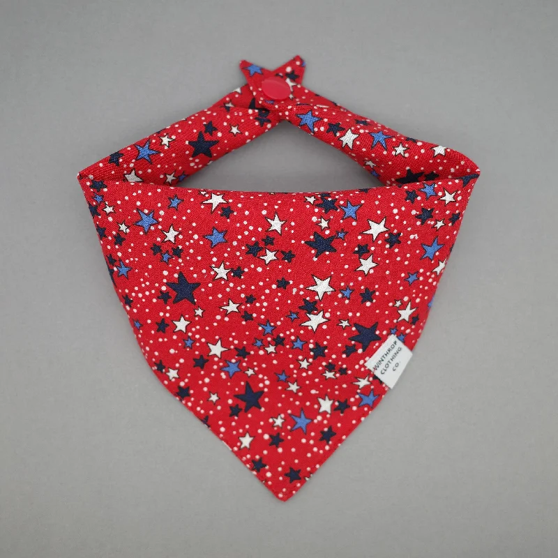  -Anti-slip claw protection raincoat FOR dogsRed Star Spangled Dog Bandana