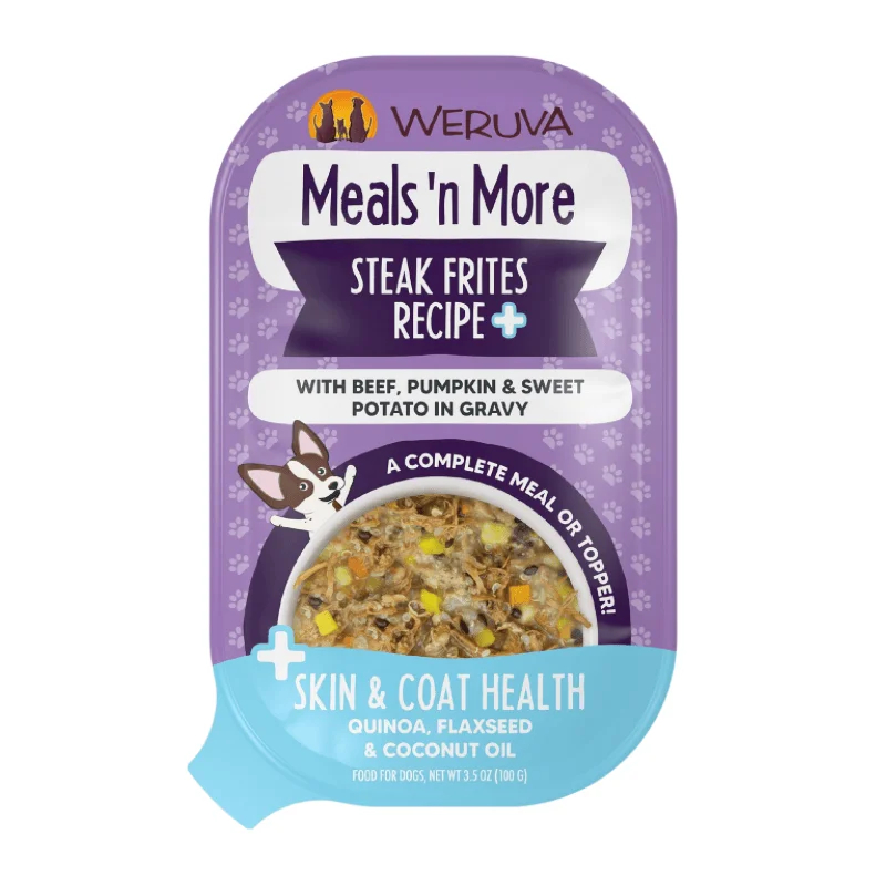 - Teething and chewing toys for puppies*(Best By 2025-03-31)* Wet Dog Food - Meals' n More - Steak Frites Recipe + Skin & Coat Health - 3.5 oz cup