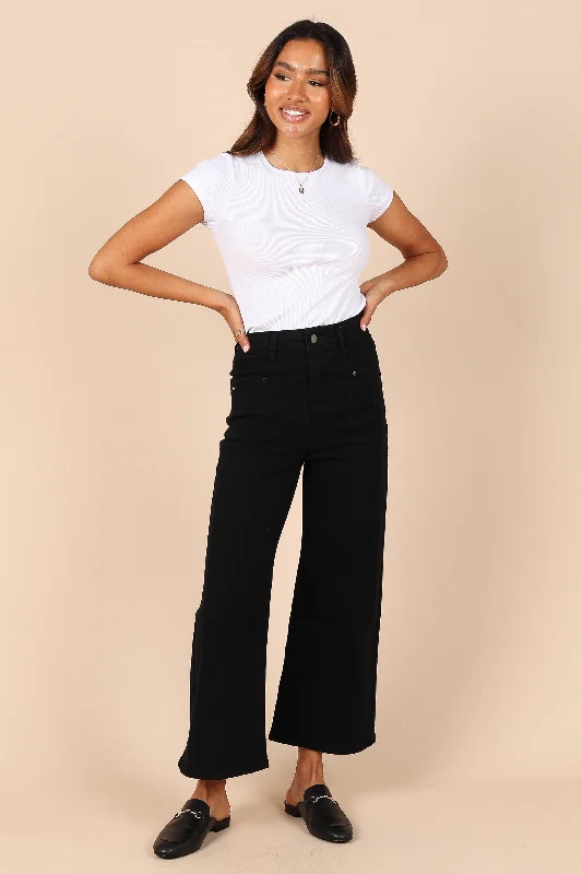 Pet ProductsGeorgette High Waisted Straight Leg Pants - Black