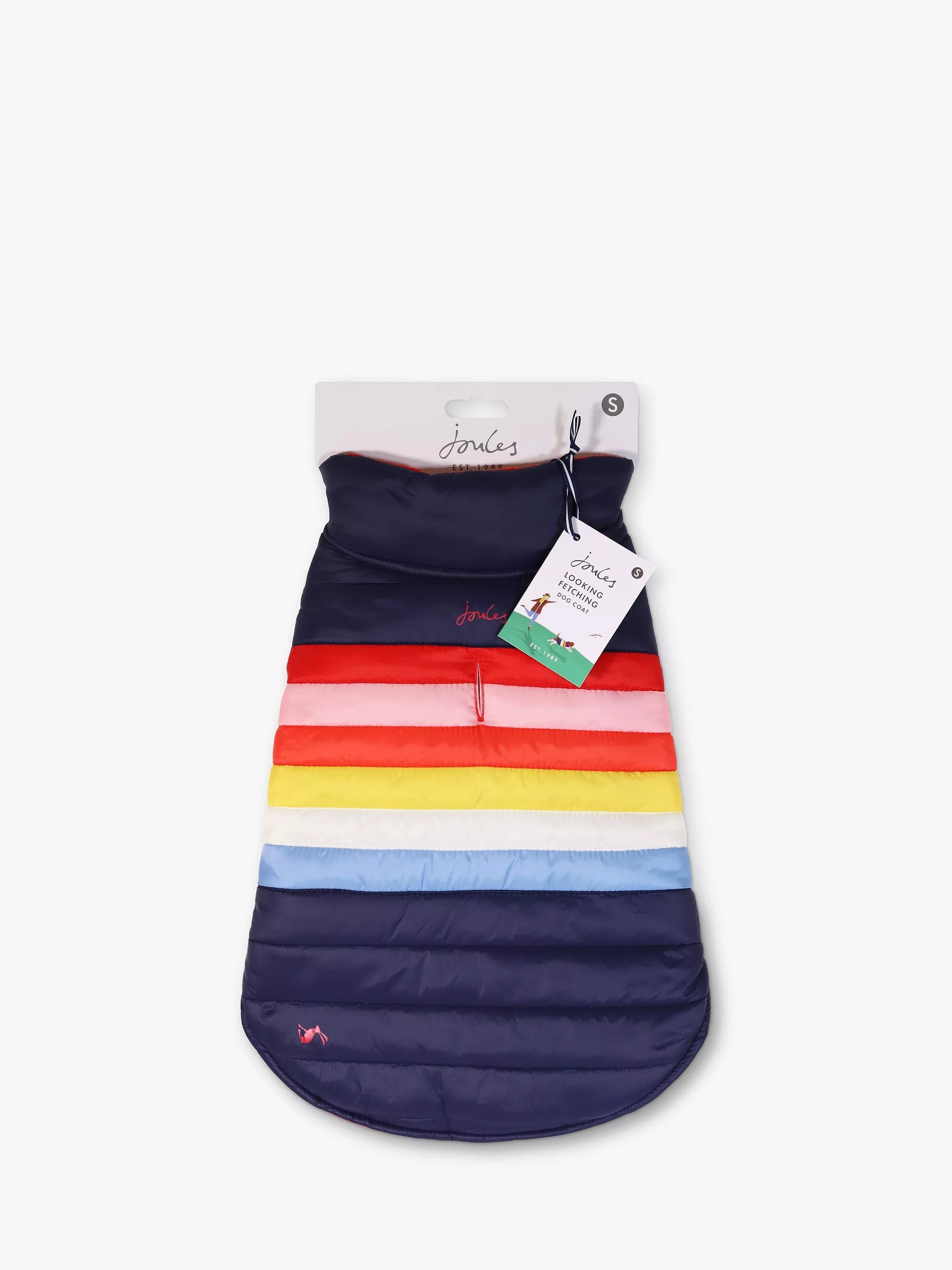 - ​​Christmas pet Christmas clothingJoules Snug Rainbow Stripe Dog Coat, Multi