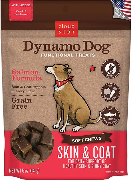 - Dog food online shopping recommendationCloud Star Dynamo Dog Skin & Coat Soft Chews Salmon Formula Dog Treats