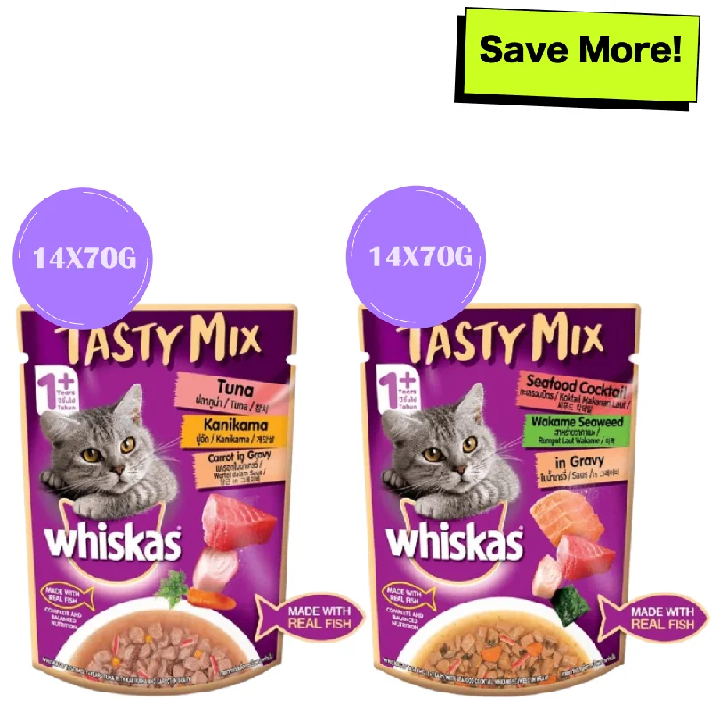 - Winter dog thick down jacketWhiskas Seafood Cocktail With Wakame Seaweed and Tuna with Kanikama & Carrot in Gravy Tasty Mix Adult Cat Wet Food Combo