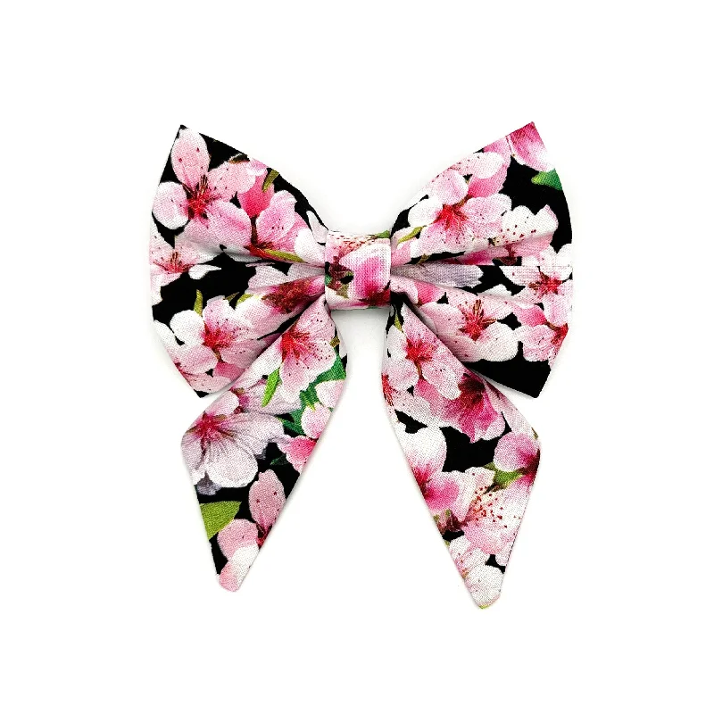 - Car dog seat beltCherry Blossom Black Sailor Dog Bow