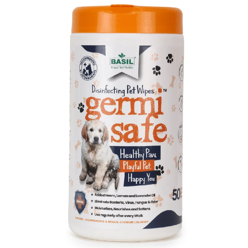 - Foldable and portable cat bagBasil Germi Safe Wet Wipes for Dogs and Cats