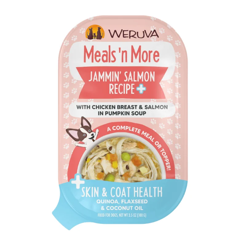 - Dog anti-slip mat*(Best By 2025-03-31)* Wet Dog Food - Meals' n More - Jammin' Salmon Recipe + Skin & Coat Health - 3.5 oz cup