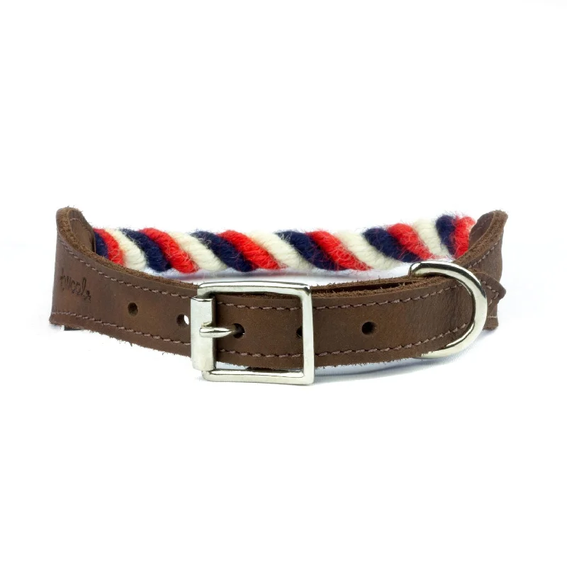 - Natural latex pet mattressRed, White and Blue 100% British Wool Dog Collar