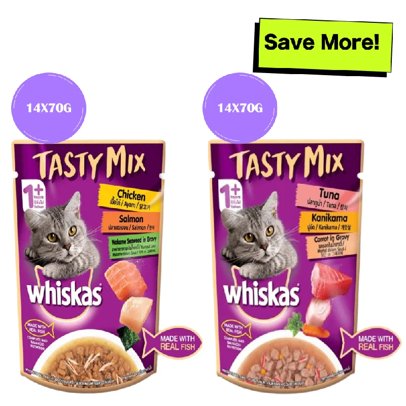  -Anti-scratch scratching board AND cat bed in oneWhiskas Chicken With Salmon Wakame Seaweed and Tuna with Kanikama and Carrot in Gravy Tasty Mix Adult Cat Wet Food Combo
