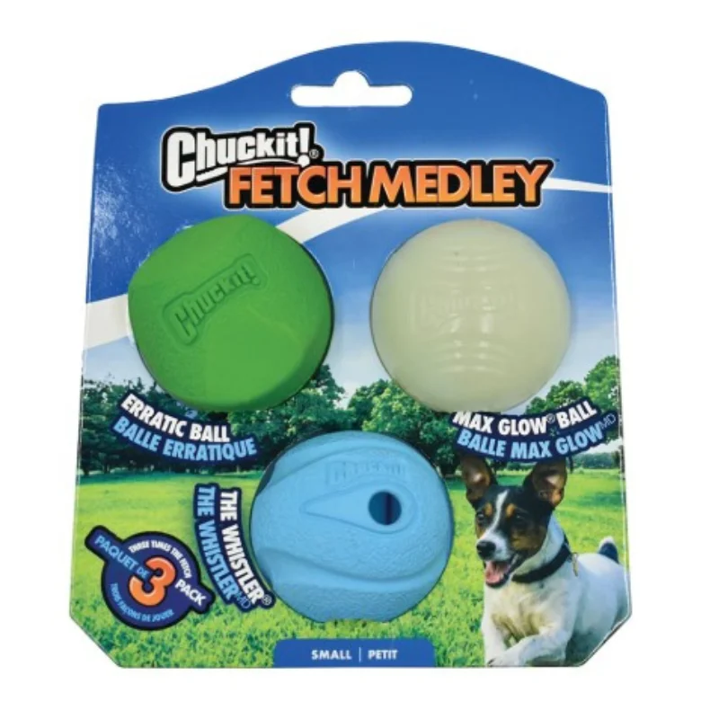 - Plush pet toy selectionChuckit! Fetch Medley Dog Toy Small 3-pack