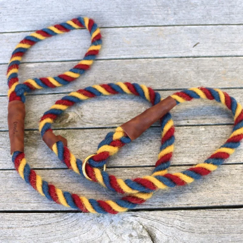 - Dog anti-slip matBlue, Burgundy and Yellow 100% British Wool Dog Slip Lead
