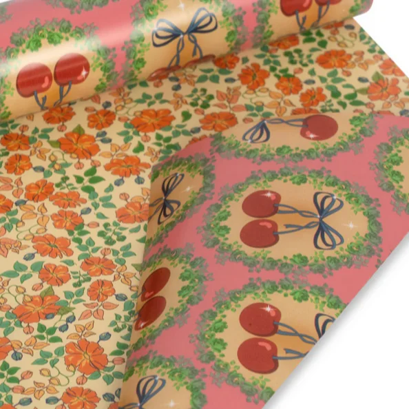 - ​​Christmas pet Christmas clothingKonges Sløjd Gift Wrapping Paper Double-sided | Cherry Bow Kaluka HUGE 200M ROLL