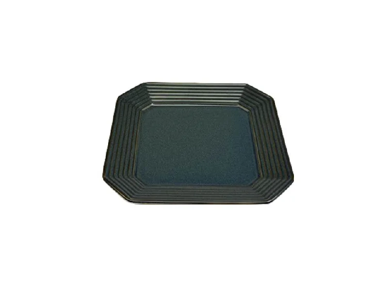 ---Plate Octagon Blue 5.90in