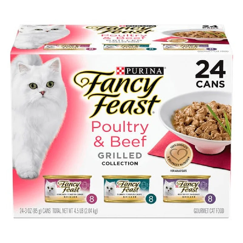    - Grain-free cat food recommendations  Fancy Feast Poultry & Beef Grilled 24x85gm