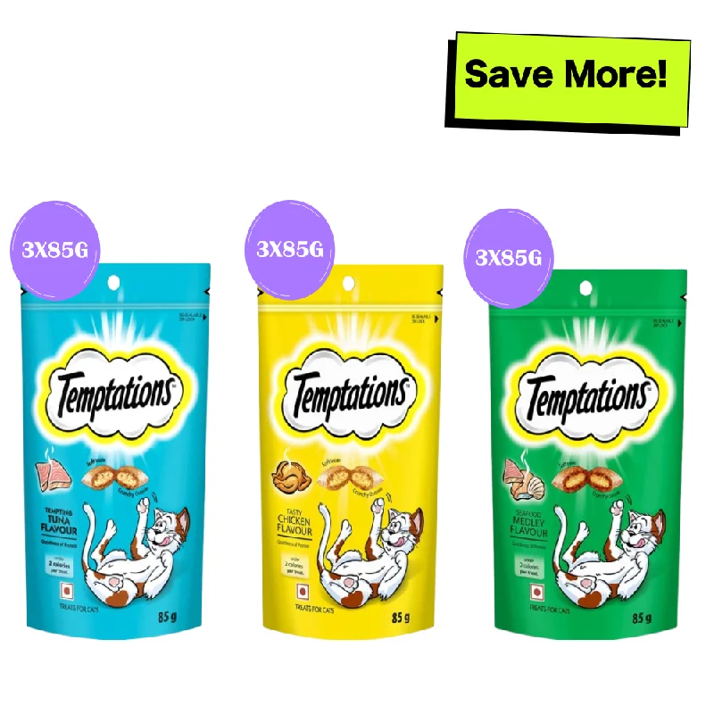 -Splash-proof food bowl AND Anti-choking slow food bowlTemptations Seafood Medley, Tasty Chicken and Tempting Tuna Flavour Cat Treats Combo -Splash-proof food bowl AND Anti-choking slow food bowlTemptations Seafood Medley, Tasty Chicken and Tempting Tuna Flavour Cat Treats Combo