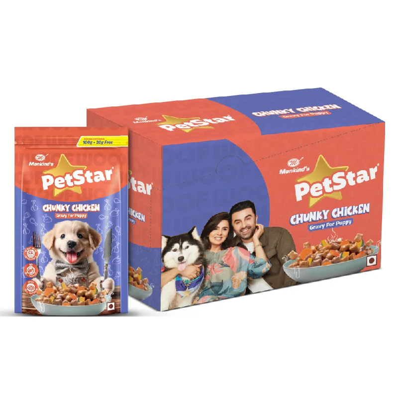 - Pet vitamin complex nutrition tabletsMankind Petstar Chunky Chicken Gravy Puppy Dog Wet Food