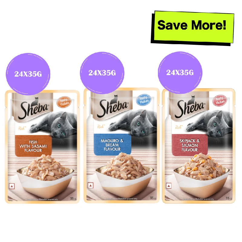 - Pet stroller can be taken on the planeSheba Skipjack & Salmon Fish, Maguro & Bream and Fish with Sasami Flake Premium Cat Wet Food Combo - Pet stroller can be taken on the planeSheba Skipjack & Salmon Fish, Maguro & Bream and Fish with Sasami Flake Premium Cat Wet Food Combo