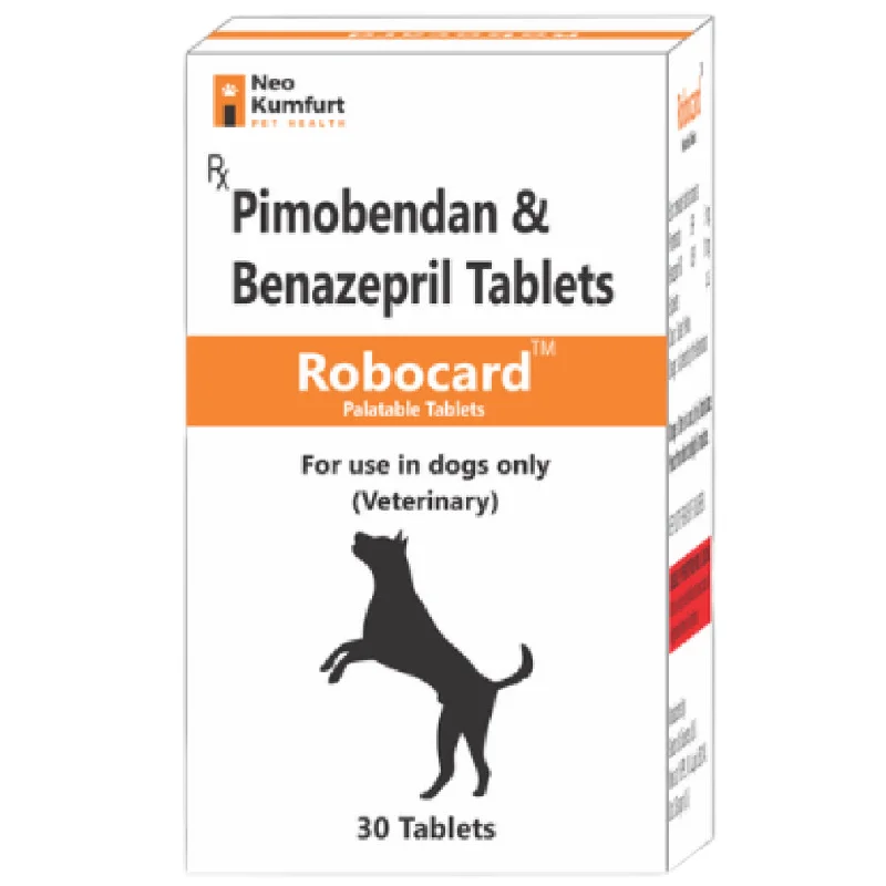 - Pet tear stain cleaning wipesNeo Kumfurt Robocard (Pimobendan & Benazepril) Tablet for Dogs (pack of 30 tablets) - Pet tear stain cleaning wipesNeo Kumfurt Robocard (Pimobendan & Benazepril) Tablet for Dogs (pack of 30 tablets)