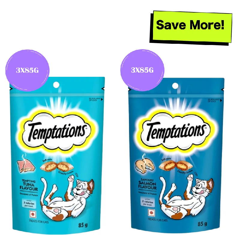 - Remote interactive pet feederTemptations Tempting Tuna and Savoury Salmon Flavor Cat Treats Combo