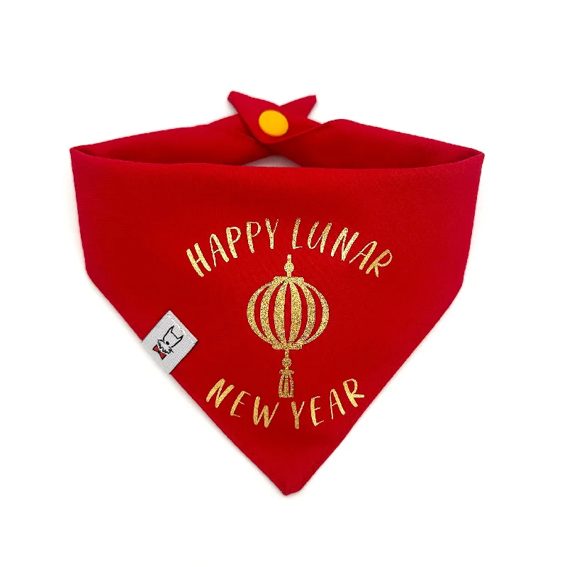 ---Happy Lunar New Year Lantern Dog Bandana