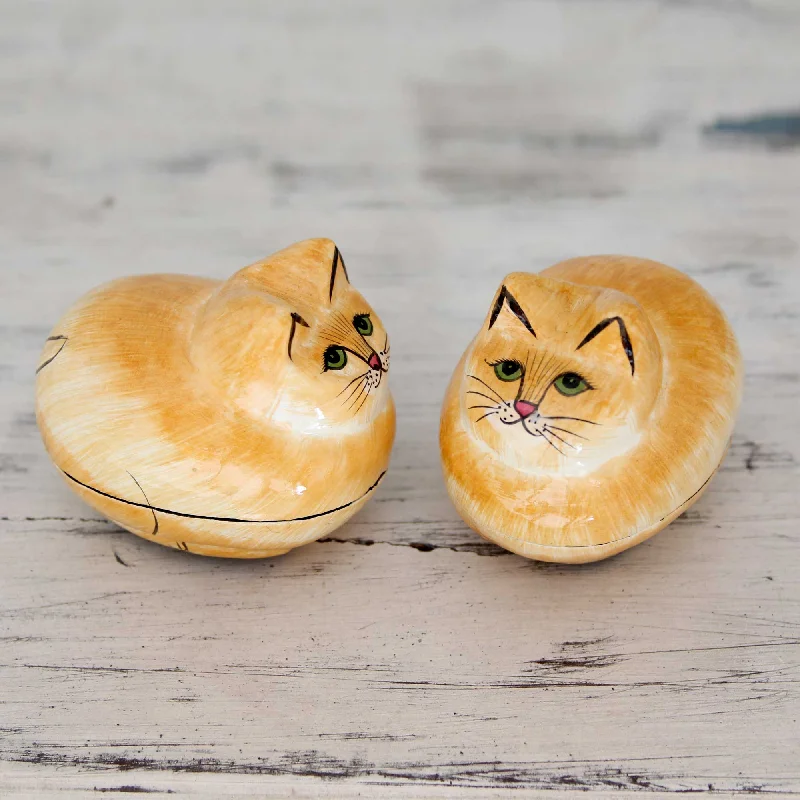 - Dog anti-slip matCharismatic Cats Artisan Crafted Decorative Papier Mache Cat Boxes