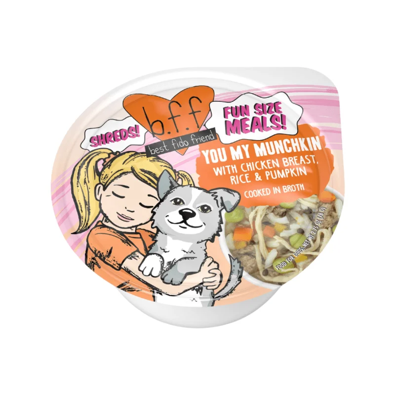 - Hamster silent running wheel to prevent chewing*(Best By 2025-03-31)* Wet Dog Food - B.F.F. Fun Size Meals - You My Munchkin - with Chicken Breast, Rice & Pumpkin - 2.75 oz cup