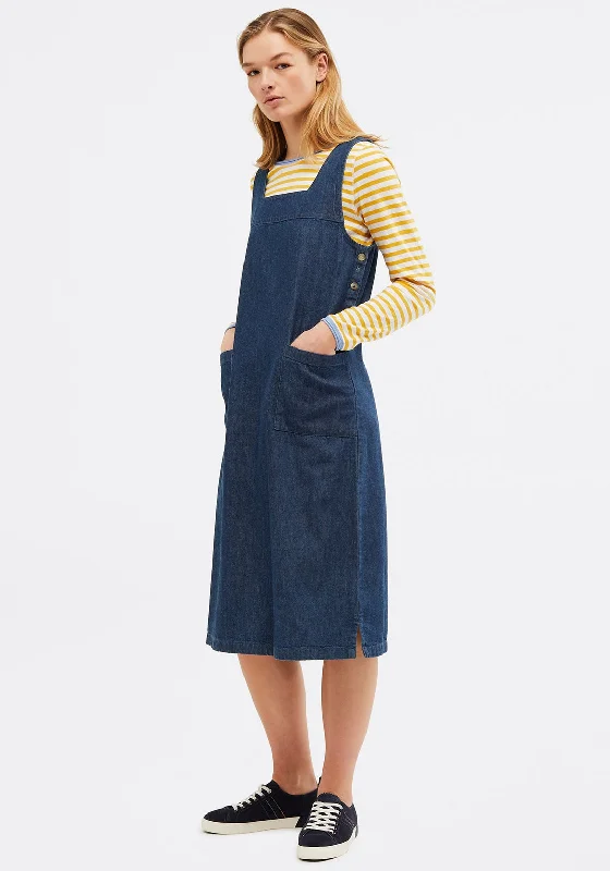 White Stuff Moonshine Denim Pinafore Dress, Navy